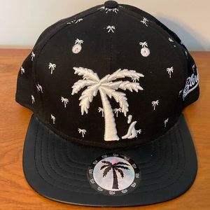 Used BLVD Black & White Palm Trees Snapback